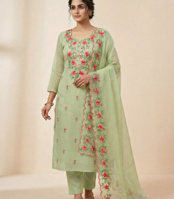 Kota Doriya AARI Embroidery Suit