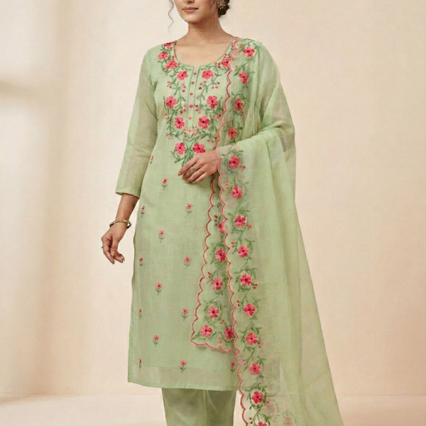 Kota Doriya AARI Embroidery Suit