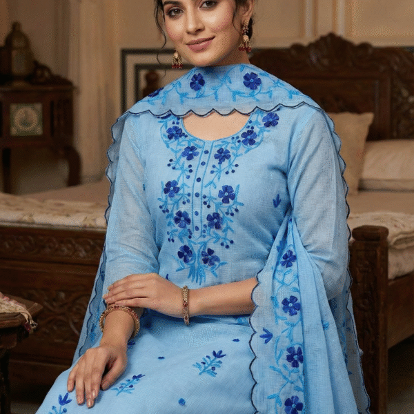 Kota Doriya AARI Embroidery Suit