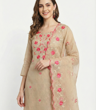 Kota Doriya AARI Embroidery Suit