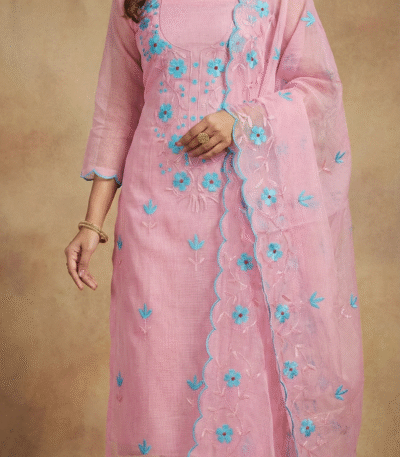 Kota Doriya AARI Embroidery Suit