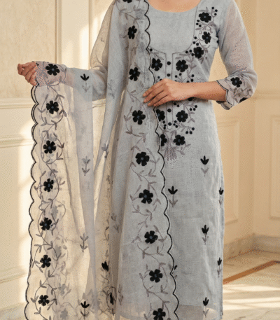 Kota Doriya AARI Embroidery Suit
