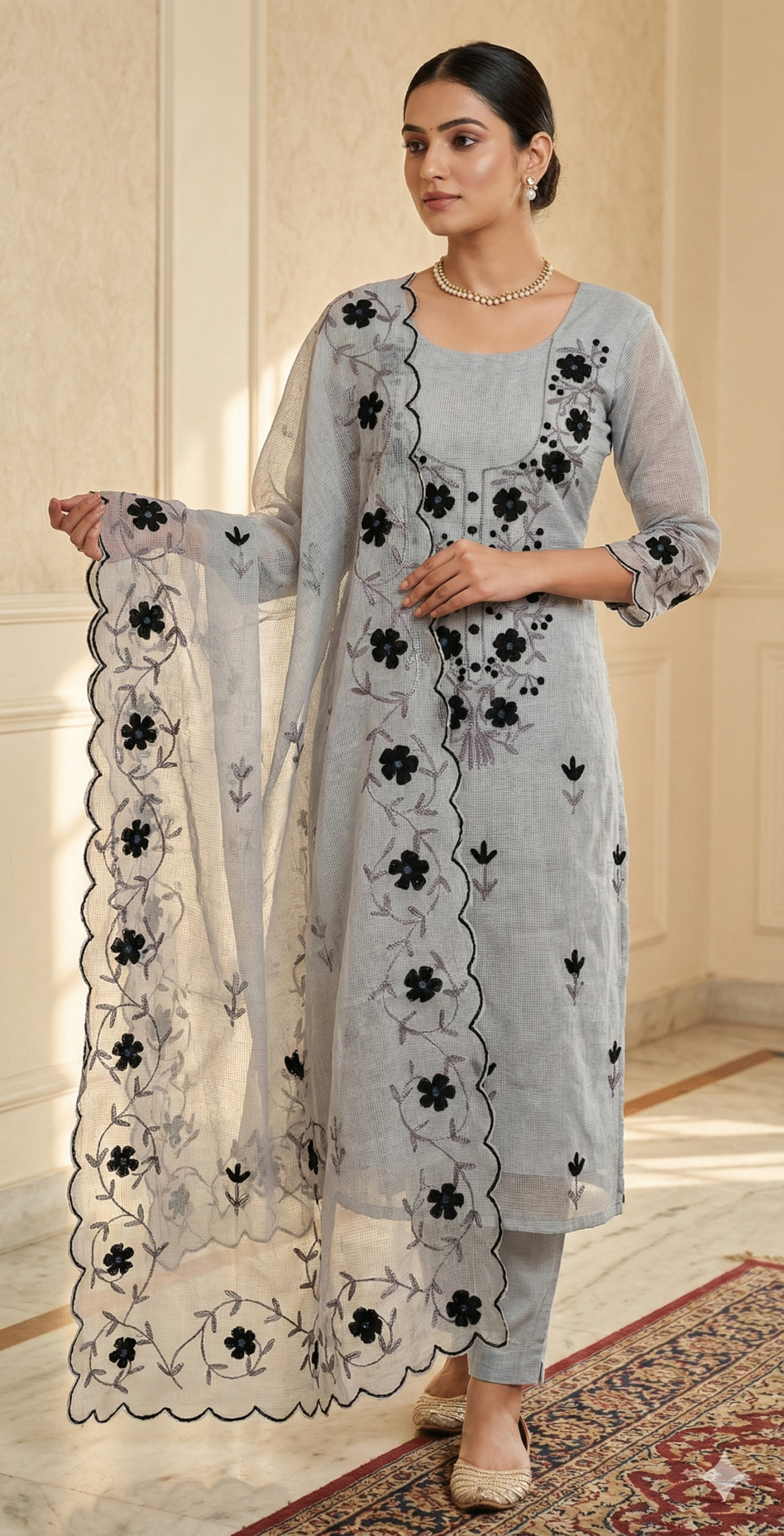 Kota Doriya AARI Embroidery Suit Kota Doriya AARI Embroidery Suit