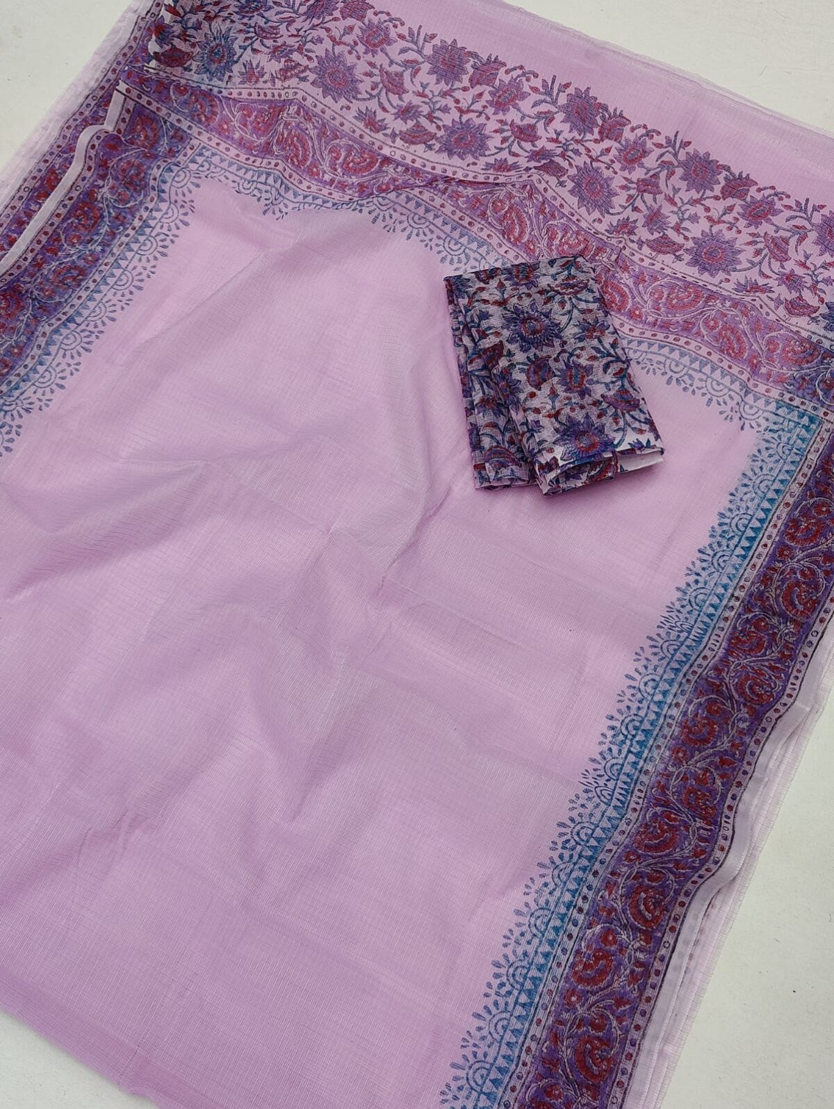 Kota Doriya Hand Block Print Saree - Image 1