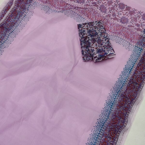 Kota Doriya Hand Block Print Saree