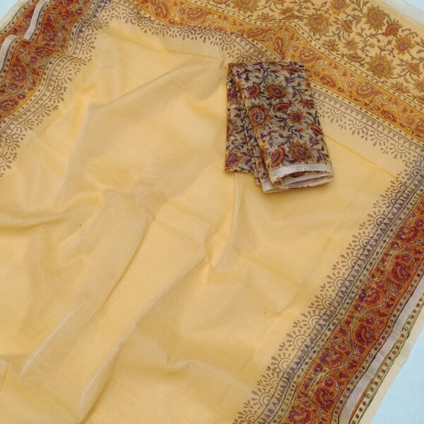 Kota Doriya Hand Block Print Saree