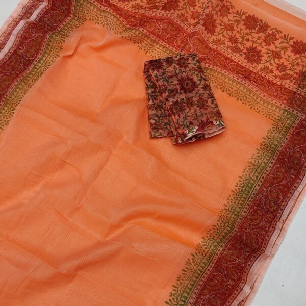 Kota Doriya Hand Block Print Saree