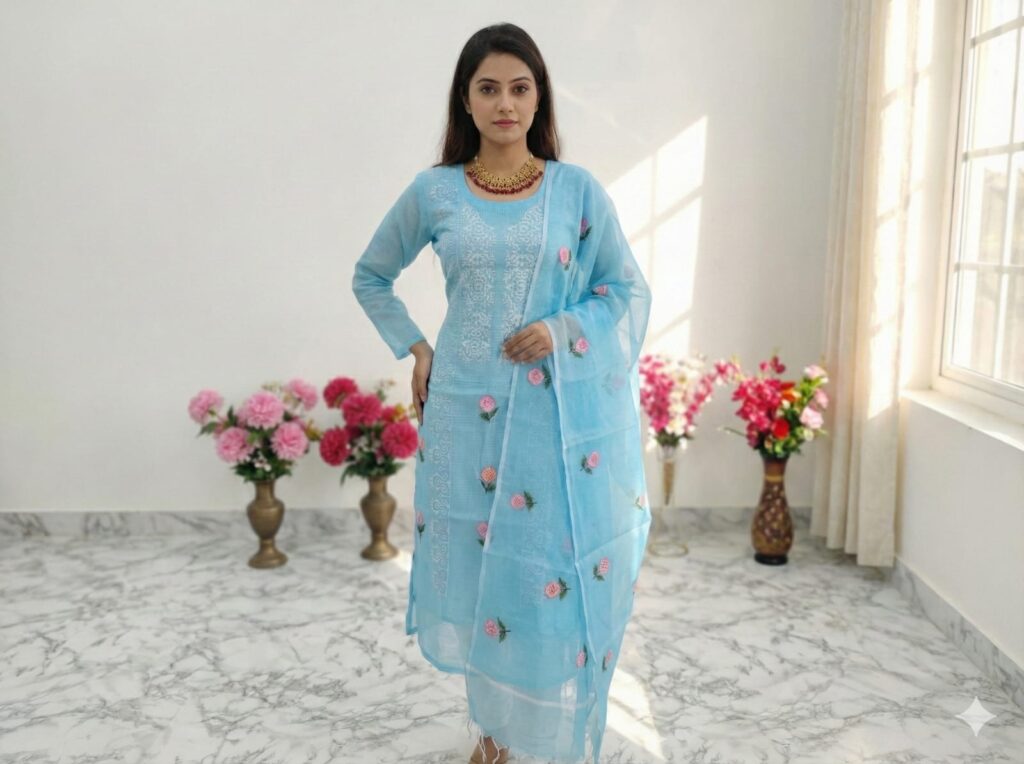 Kota Doria Chickenkari Suit