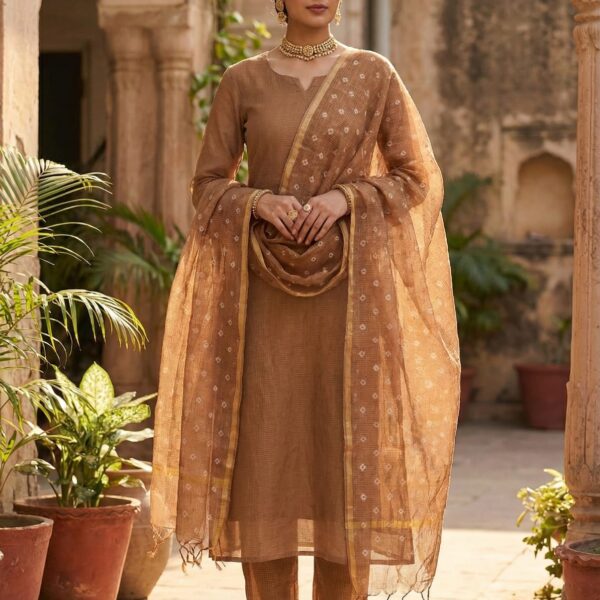 Kota Doria Bandhej Suit