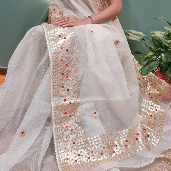 Kota Doriya Gotta Patti Saree With Jugnu Checks