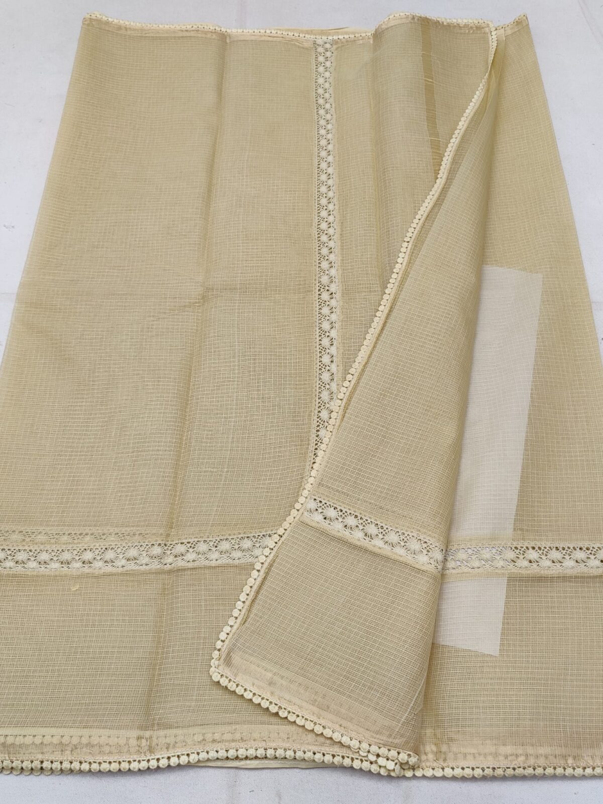 Kota Doriya Crochet Lace Saree - Image 1