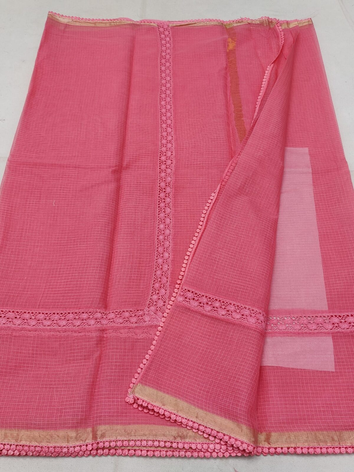 Kota Doriya Crochet Lace Saree - Image 1