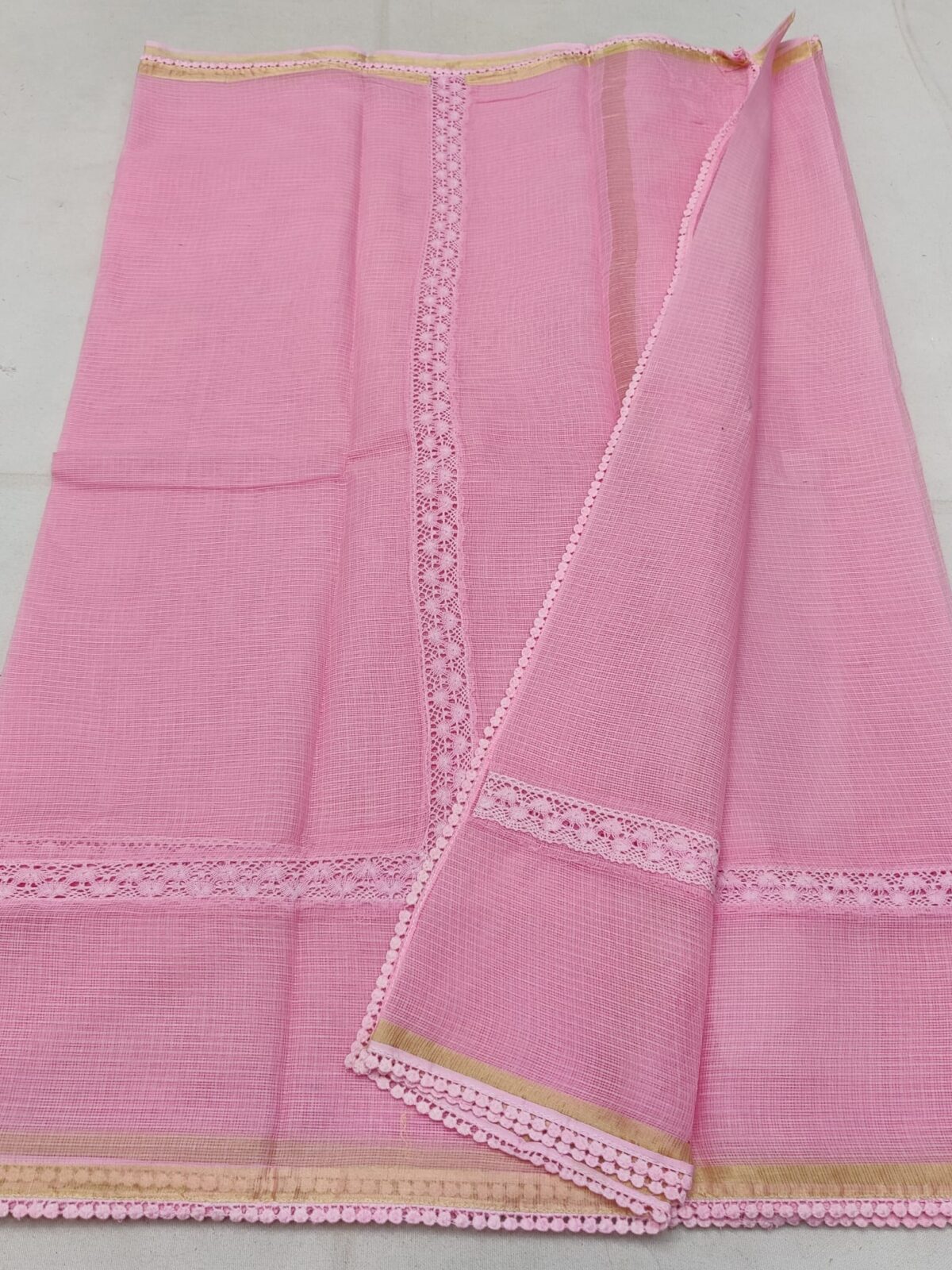 Kota Doriya Crochet Lace Saree - Image 1