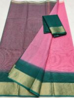 Kota Doriya Shaded Plain Saree with 4/1 Zari Border