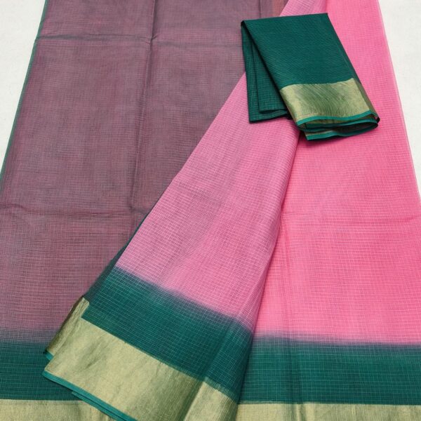 Kota Doriya Shaded Plain Saree with 4/1 Zari Border