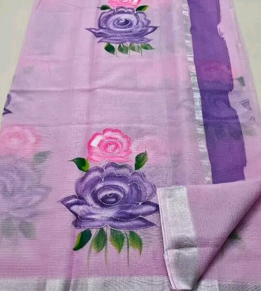 Kota Doriya Hand Painting Saree