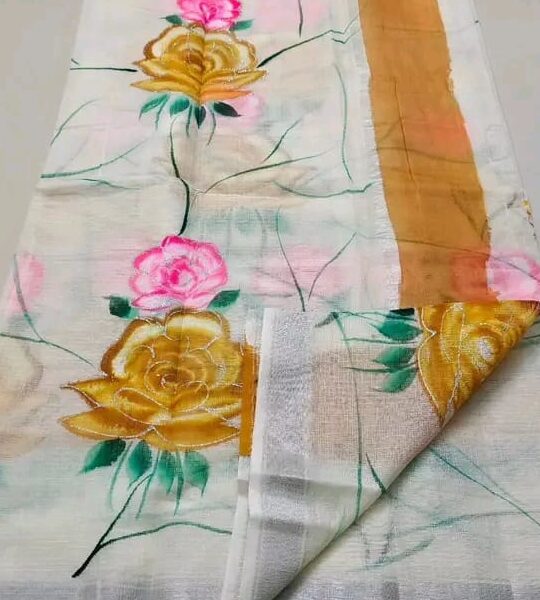 Kota Doriya Hand Painting Saree