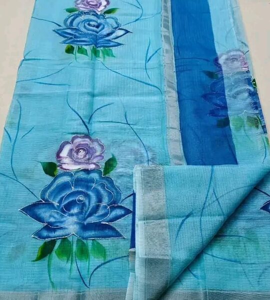 Kota Doriya Hand Painting Saree
