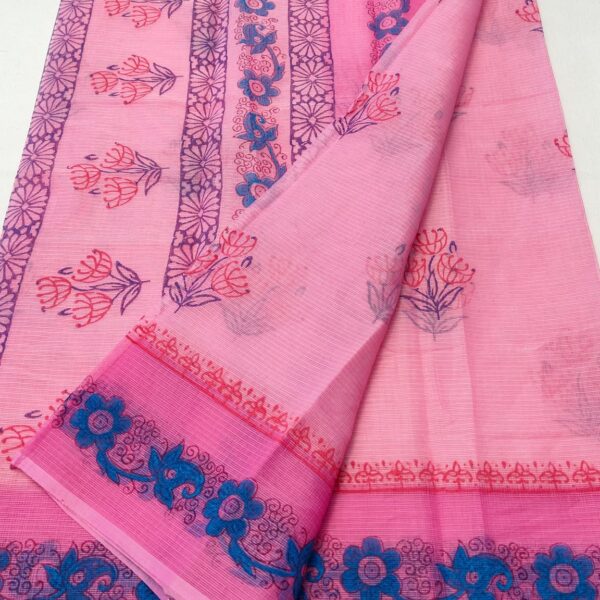 Kota Doriya Hand Block Print with Hand Dye