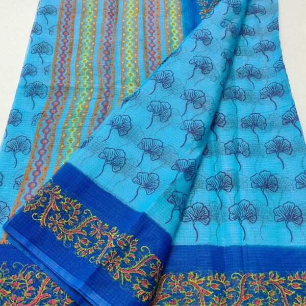 Kota Doriya Hand Block Print with Hand Dye