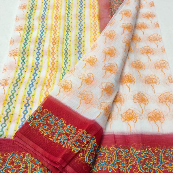 Kota Doriya Hand Block Print with Hand Dye