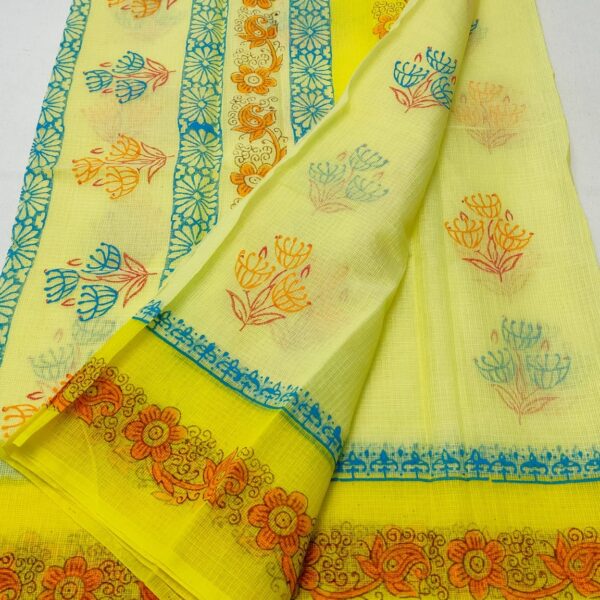 Kota Doriya Hand Block Print with Hand Dye