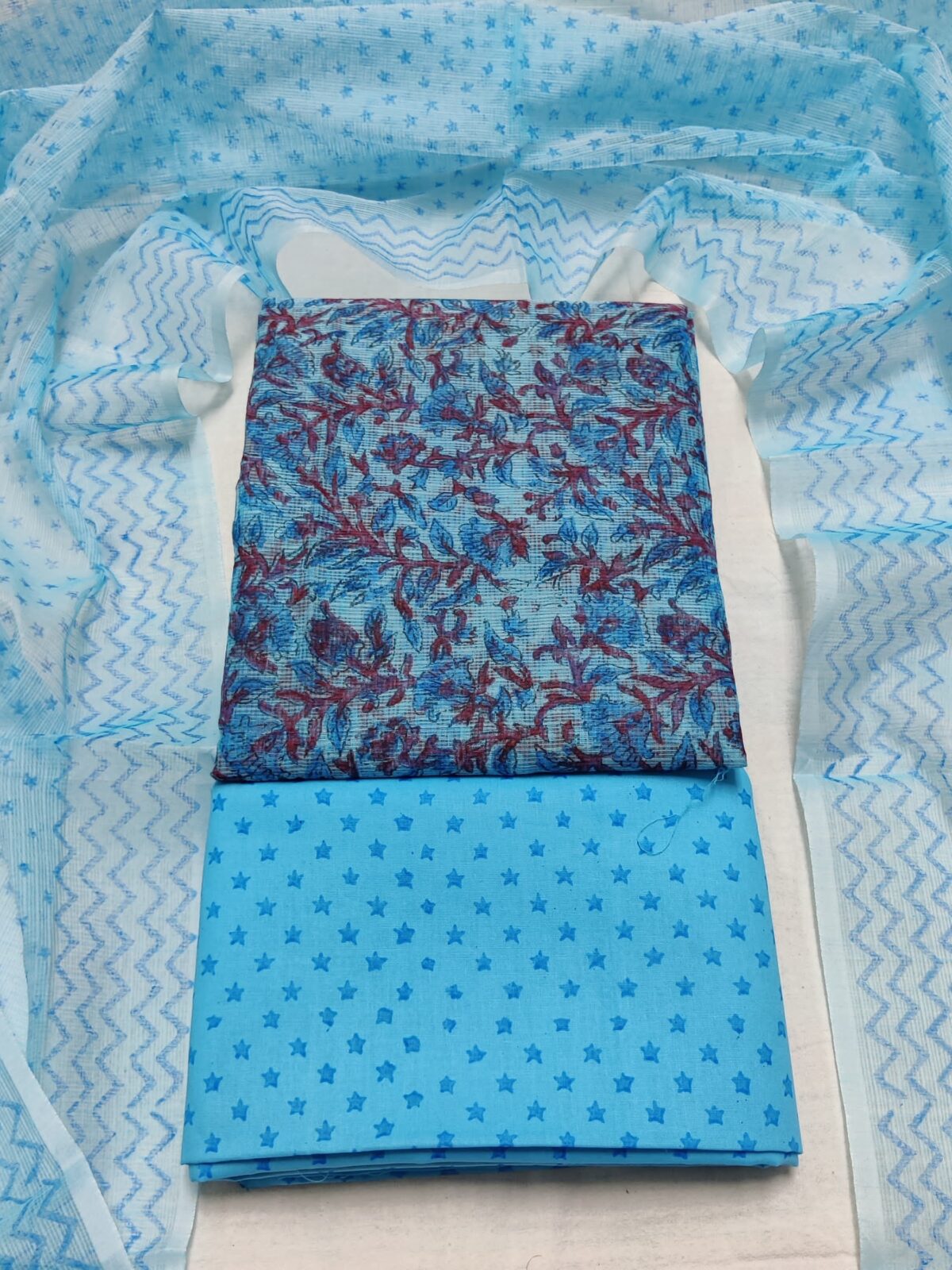 Kota Doriya Hand Block Print Suit - Image 1