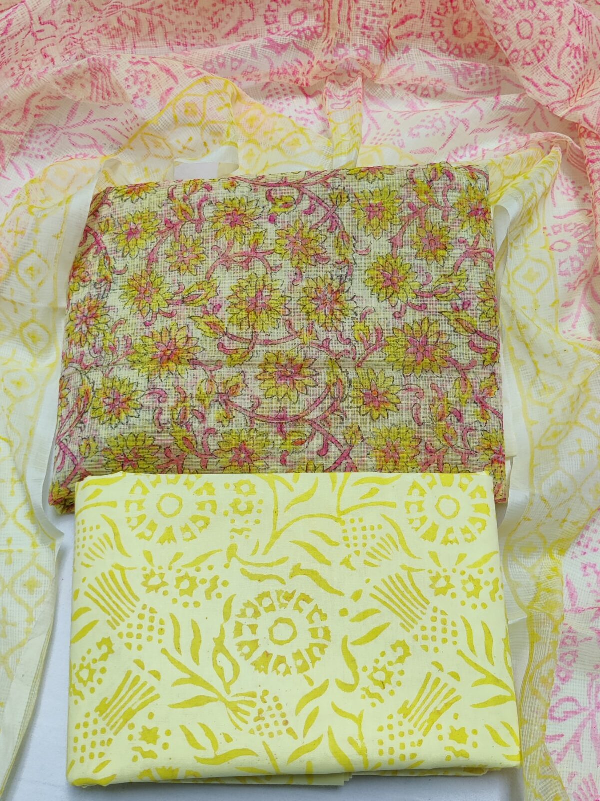 Kota Doriya Hand Block Print Suit - Image 1