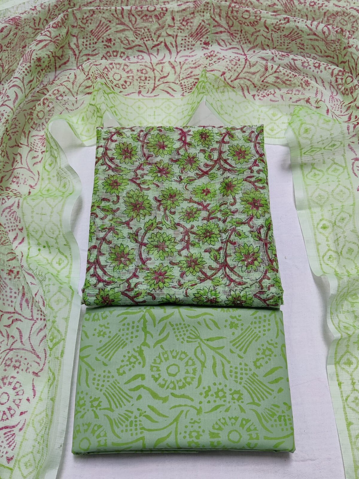 Kota Doriya Hand Block Print Suit - Image 1