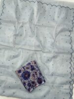 Kota Doriya Mirror Work Saree with Embroidery Cutwork Border - Image 2