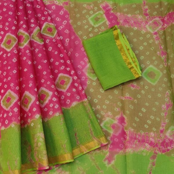 Kota Doriya Hand Tie & Dye Bandhej Saree