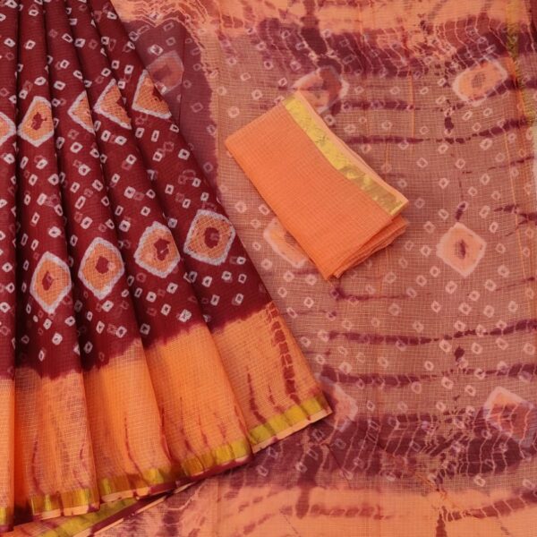 Kota Doriya Hand Tie & Dye Bandhej Saree