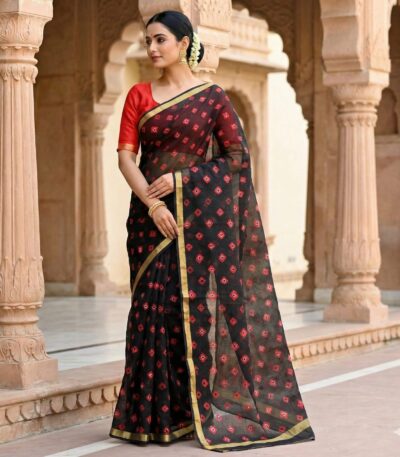 Kota Doriya Silk Bandhej Saree