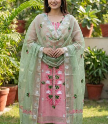 Kota Doria AARI Embroidery Suit