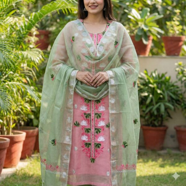 Kota Doria AARI Embroidery Suit