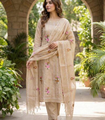 Kota Doriya Tissue Embroidery Suit