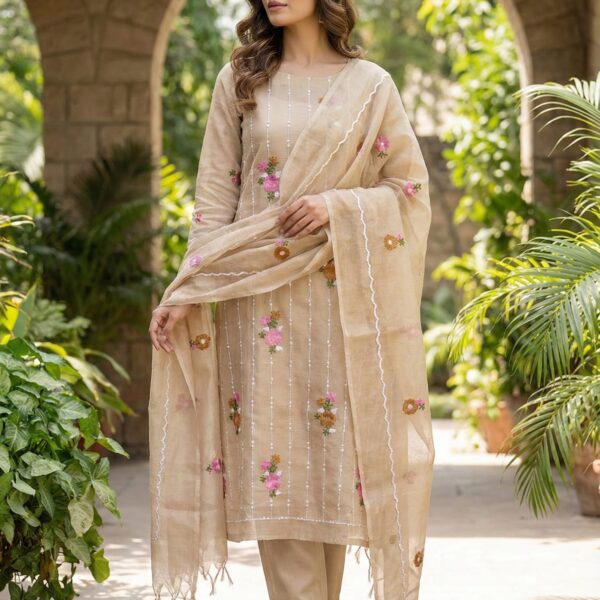 Kota Doriya Tissue Embroidery Suit
