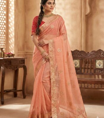 Kota Doria Tissue Gotta Saree