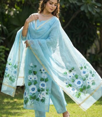 Kota Doriya Hand Painting Suit