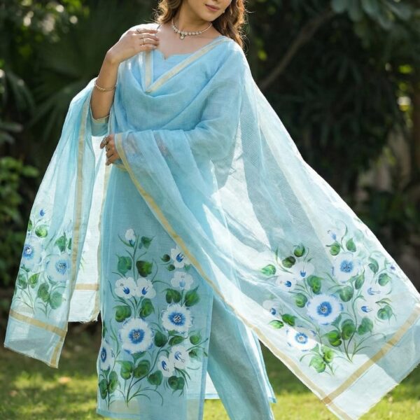 Kota Doriya Hand Painting Suit