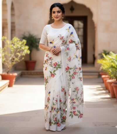 Kota Doriya Embroidery Jaal Saree