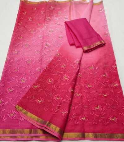 Kota Doriya DYE Embroidery Saree