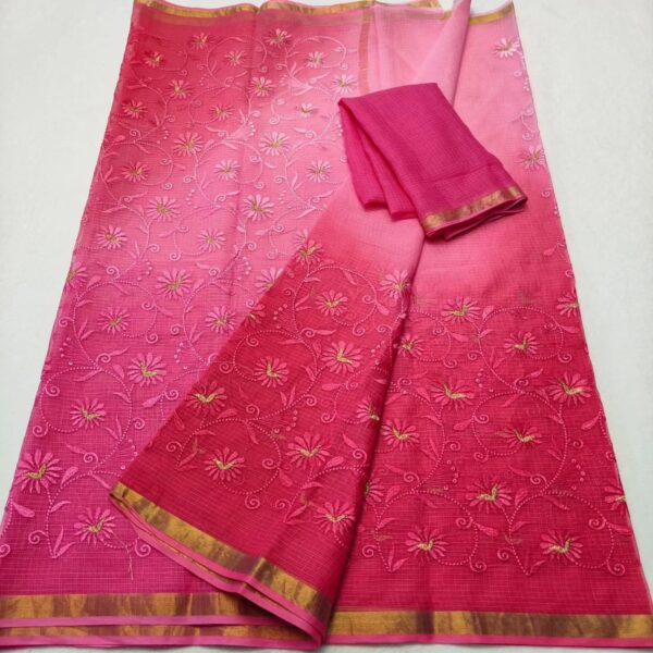 Kota Doriya DYE Embroidery Saree