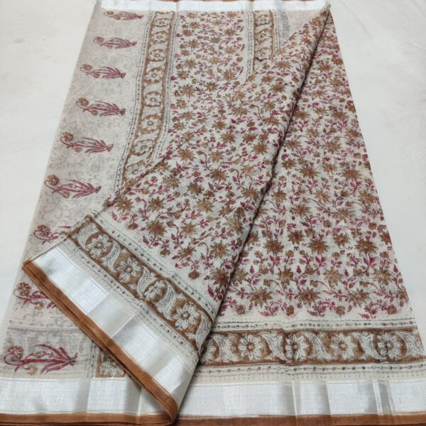 Kota Doria Bagru Print Saree