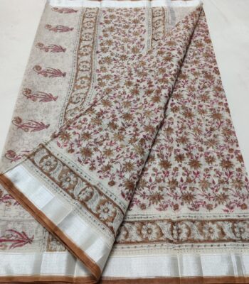 Kota Doria Bagru Print Saree