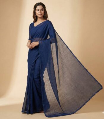 Kota Doriya Pure Cotton Crochet Saree