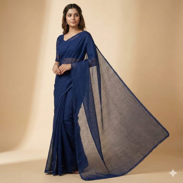 Kota Doriya Pure Cotton Crochet Saree